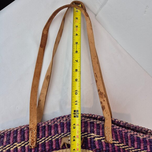 Vintage Handwoven Sisal Tote Market Bag from Kenya - Picture 15 of 16